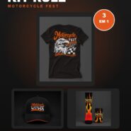 Kit Rolê Motorcycle Fest — Camiseta, Boné e Meia